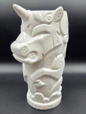 Think Geek White Unicorn Tiki Mug Cup Glass Geeki Tikis Read